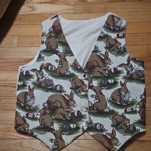 Easter Bunny Patterned Vintage Vest
